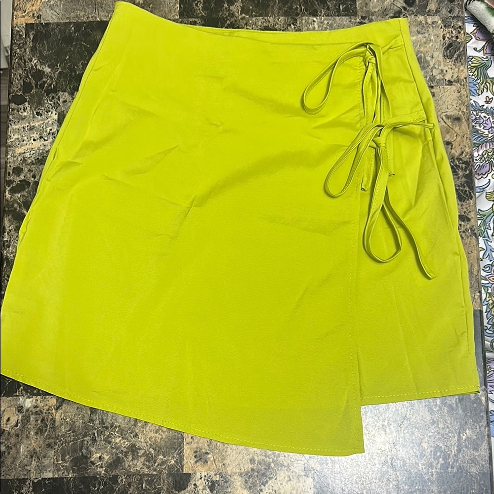 Lime Green Wrap Skirt